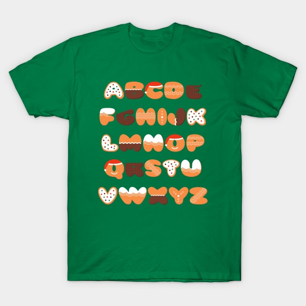 Alphabet Cookies T-Shirt by Mako Design 